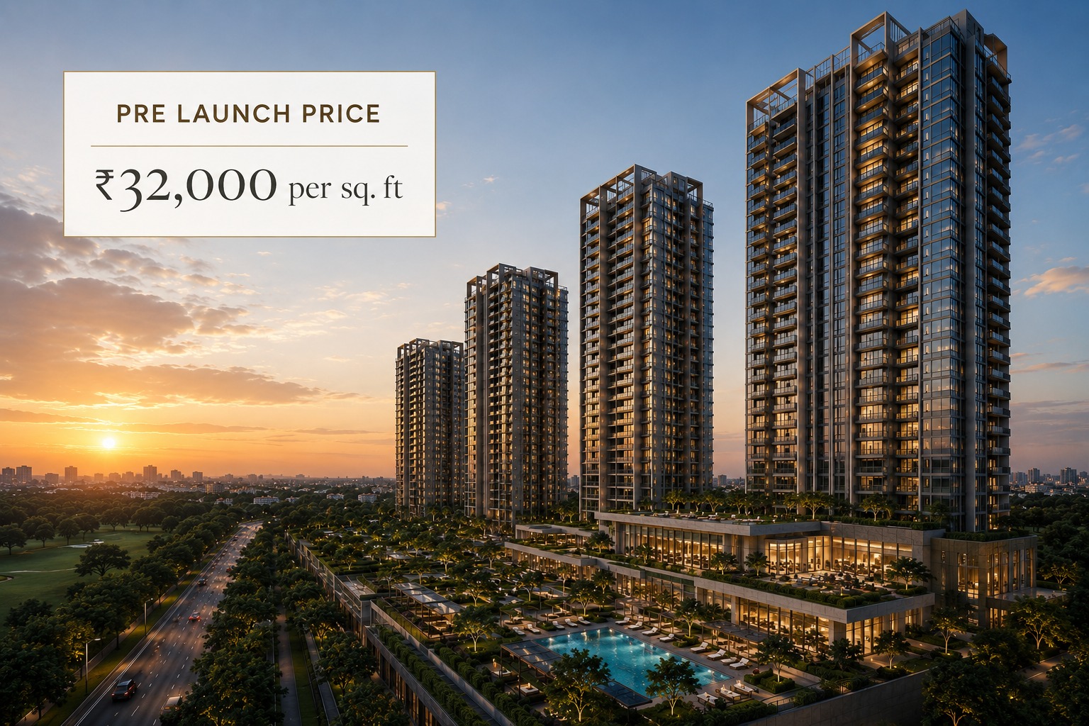 Godrej Samaris Sector 53 Golf Course Road Gurgaon luxury high-rise towers exterior view