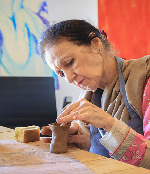 Creative workshop at Max Antara — painting, pottery and hobbies for senior residents