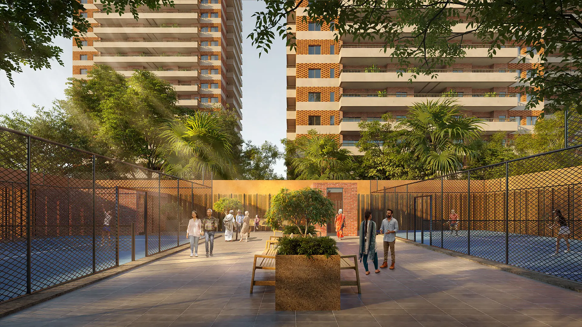 Padel tennis court at Max Antara Senior Living community