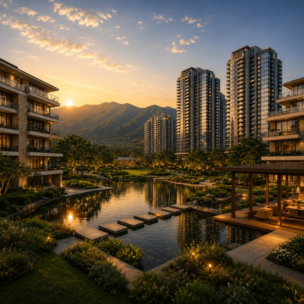 Oberoi Sector 58 Gurgaon 360 North 4 BHK Sky Residence — open-plan luxury living, Aravalli facing, 11.5m ceiling